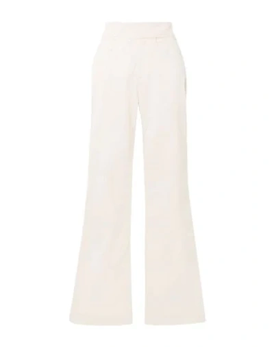 Shop Johanna Ortiz Woman Pants White Size 10 Cotton, Elastane