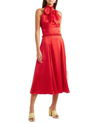 Shop Alexa Chung Alexachung Woman Midi Dress Red Size 12 Silk, Rayon