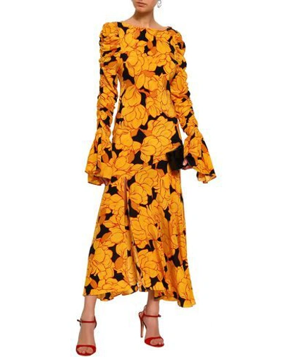 Shop De La Vali Long Dress In Orange