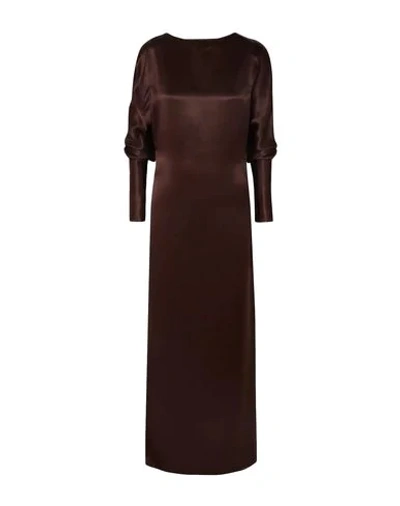 Shop Albus Lumen Long Dresses In Dark Brown