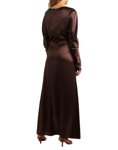 Shop Albus Lumen Long Dresses In Dark Brown