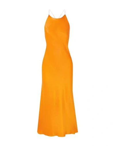 Shop Rosetta Getty Woman Midi Dress Orange Size 10 Acetate, Viscose, Silk