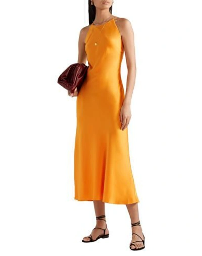 Shop Rosetta Getty Woman Midi Dress Orange Size 10 Acetate, Viscose, Silk