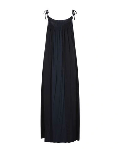 Shop European Culture Woman Maxi Dress Midnight Blue Size L Cupro, Cotton, Viscose, Elastane