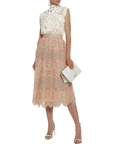 Shop Valentino Midi Skirts In Light Pink