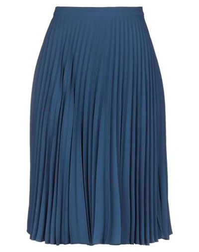 Shop Weekend Max Mara Knee Length Skirt In Slate Blue