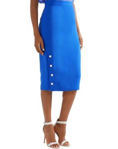 Shop Lela Rose Midi Skirts In Blue