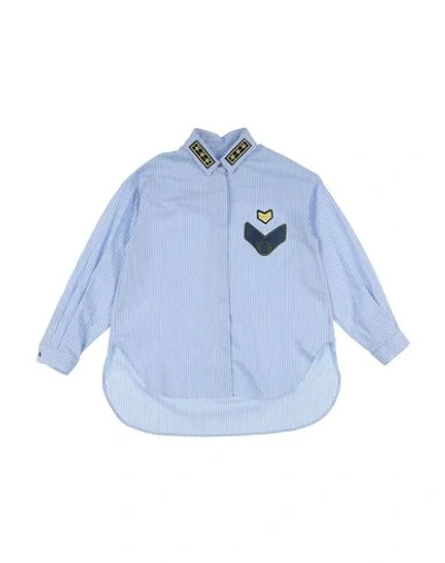 Shop Nunzia Corinna Patterned Shirts & Blouses In Sky Blue