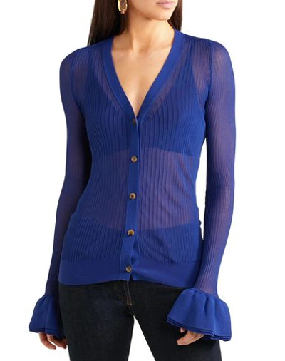 Shop Khaite Cardigans In Bright Blue