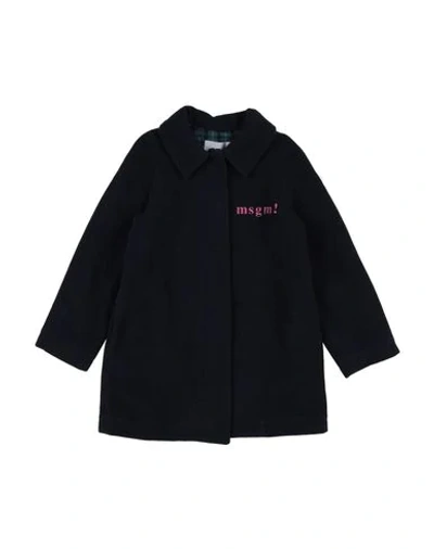 Shop Msgm Coat In Dark Blue