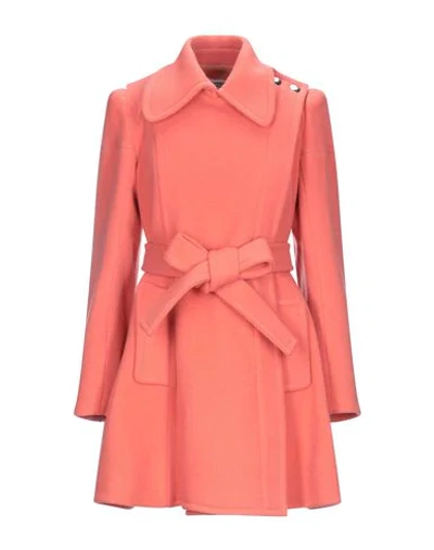 Shop Sonia By Sonia Rykiel Coat In Salmon Pink