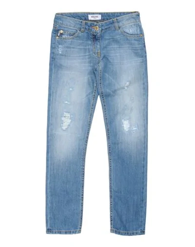 Shop Moschino Denim Pants In Blue
