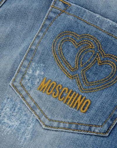 Shop Moschino Denim Pants In Blue