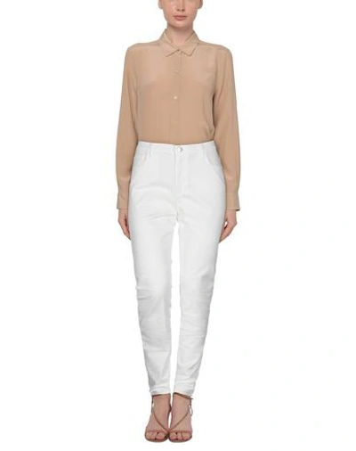 Shop Trussardi Jeans Woman Denim Pants Ivory Size 30 Cotton, Elastane In White