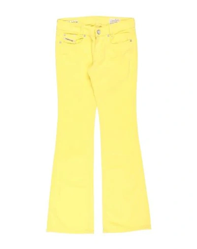 Shop Diesel Denim Pants In Yellow