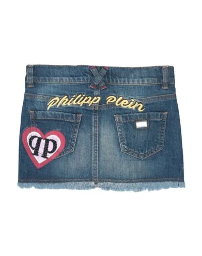 Shop Philipp Plein Denim Skirt In Blue
