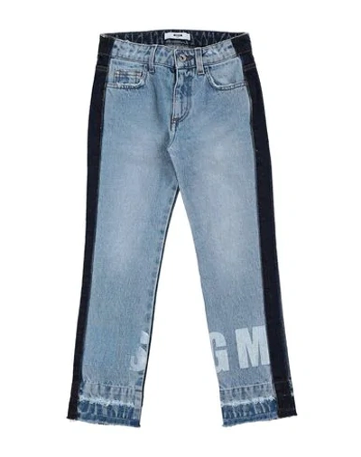 Shop Msgm Denim Pants In Blue