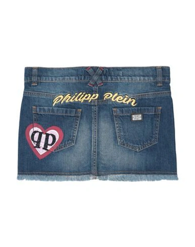 Shop Philipp Plein Denim Skirt In Blue