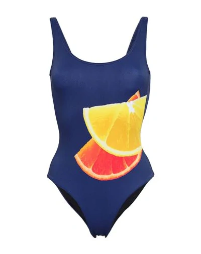 Shop Onia One-piece Swimsuits In Dark Blue