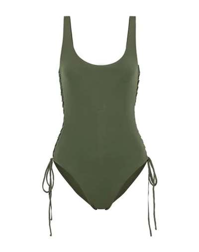 Shop Melissa Odabash One-piece Swimsuits In Military Green
