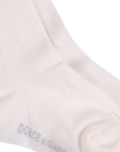 Shop Dolce & Gabbana Short Socks In Ivory