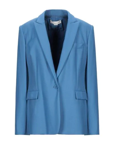 Shop Stella Mccartney Suit Jackets In Pastel Blue