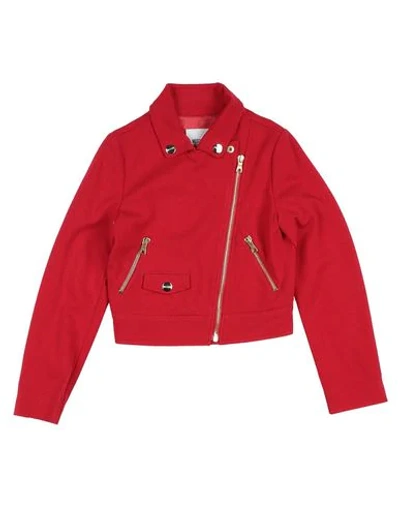 Shop Moschino Biker Jacket In Red