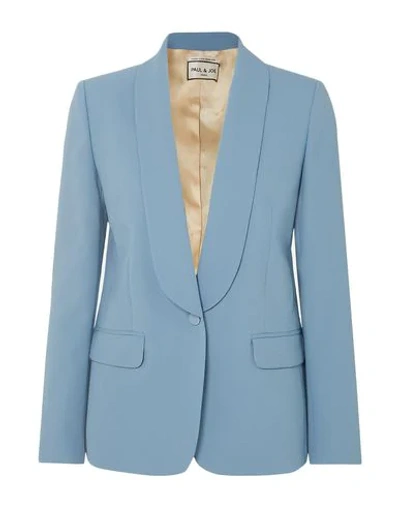 Shop Paul & Joe Suit Jackets In Pastel Blue