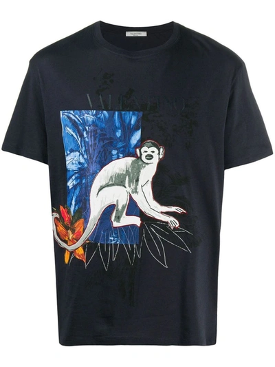 Shop Valentino Blue Jungle Mural T-shirt