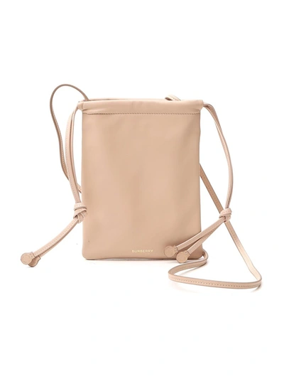 Shop Burberry Beige Leather Shoulder Bag In Neutrals