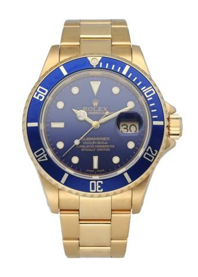 Shop Rolex Submariner 16618 Yellow Gold Men Watch In Not Applicable