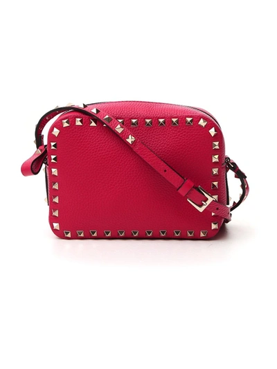 Shop Valentino Rockstud Red Leather Shoulder Bag