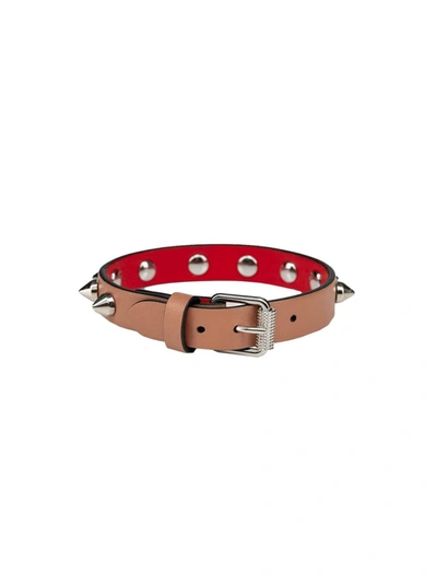 Shop Christian Louboutin Pink Leather Bracelet In Not Applicable