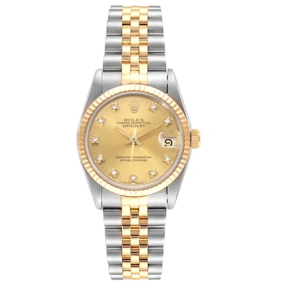 Shop Rolex Datejust Midsize 31 Steel Yellow Gold Diamond Ladies Watch 68273 In Not Applicable