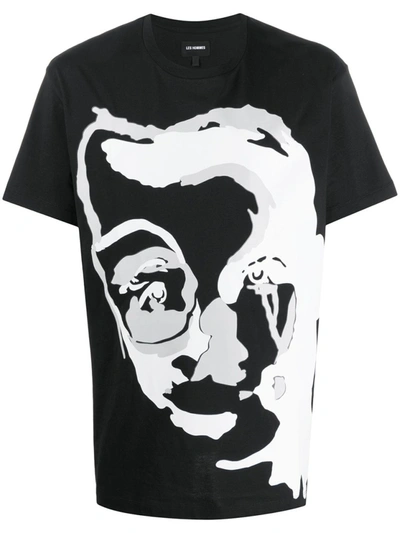 Shop Les Hommes Black Cotton T-shirt