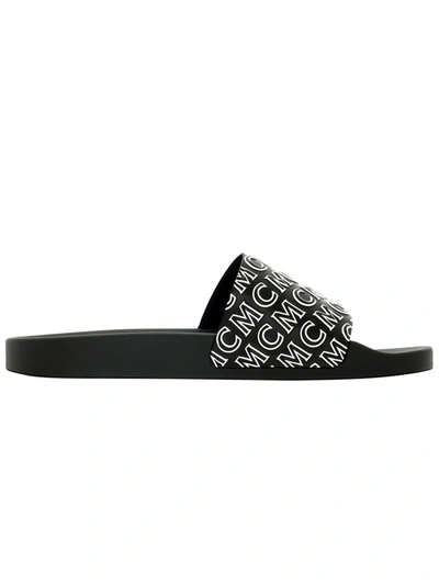 Shop Mcm Black Rubber Sandals