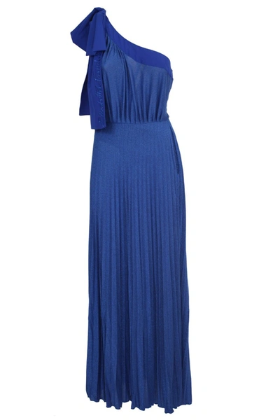 Shop Elisabetta Franchi Blue Viscose Dress