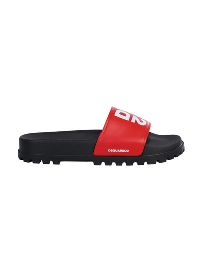 Shop Dsquared2 Red Leather Sandals