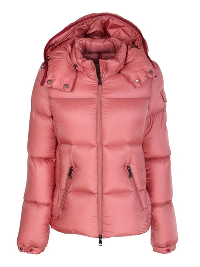 Shop Moncler Fourmi Pink Nylon Down Jacket