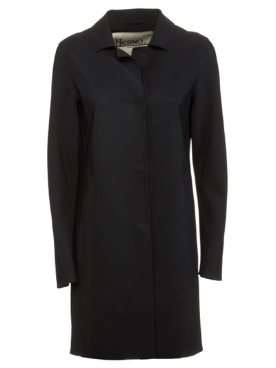 Shop Herno Black Nylon Coat