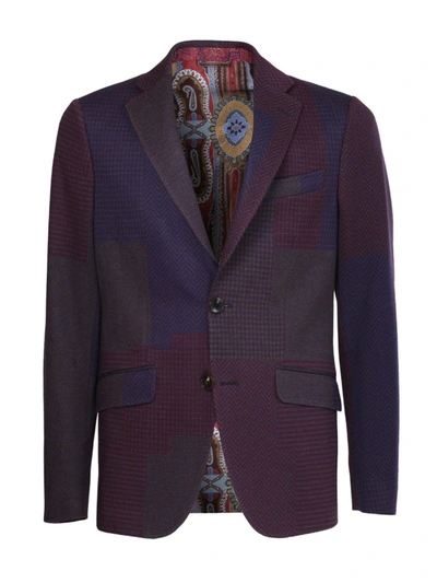 Shop Etro Purple Cotton Blazer