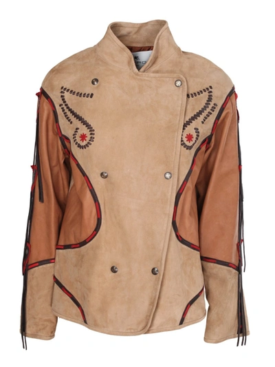 Shop Etro Brown Acetate Outerwear Jacket