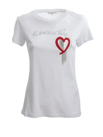 Shop Patrizia Pepe White Cotton T-shirt