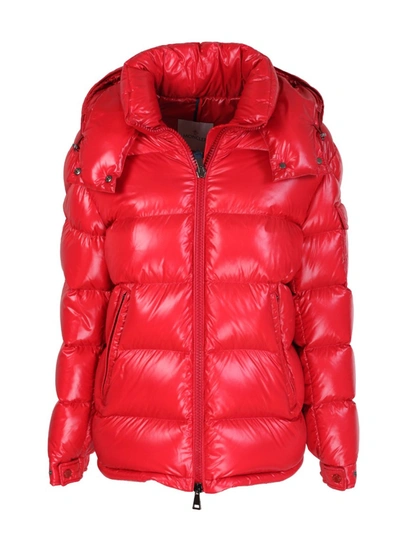 Shop Moncler Maire Red Nylon Down Jacket