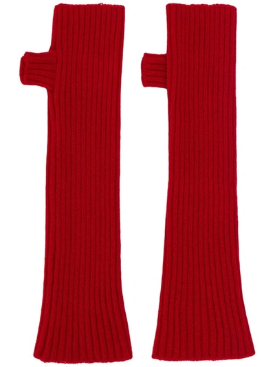 Shop Plan C Filato Super-size Gloves In Red