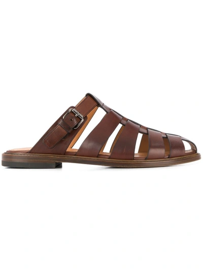 Shop Church's Fisherman Brown Leather Sandals In Grey
