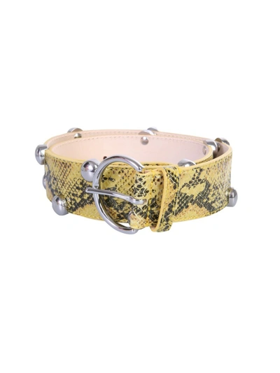 Shop Isabel Marant Étoile Goby Yellow Leather Belt In Neutrals