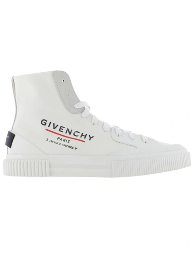 Shop Givenchy White Fabric Hi Top Sneakers