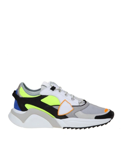 Shop Philippe Model Sneakers Color Gray And Green In Multicolor