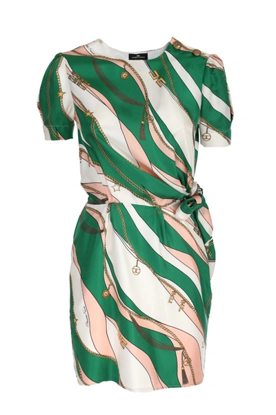 Shop Elisabetta Franchi Multicolor Silk Dress